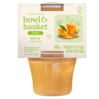 Bowl & Basket Apple Fruit Cup Baby Food, 6+ Months, 4 oz, 2 count