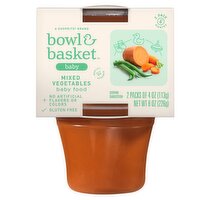 Bowl & Basket Mixed Vegetables Baby Food, 6+ Months, 4 oz, 2 count, 8 Ounce