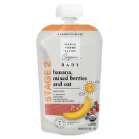 Wholesome Pantry Organic Banana, Mixed Berries and Oat Baby Food, Stage 2, 6+ Months, 4 oz, 4 Ounce