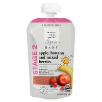 Wholesome Pantry Organic Apple, Banana and Mixed Berries Baby Food, Stage 2, 6+ Months, 4 oz