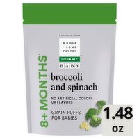 Wholesome Pantry Organic Broccoli and Spinach Grain Puffs for Babies, 8+ Months, 1.48 oz