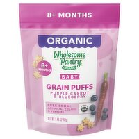 Wholesome Pantry Organic Purple Carrot & Blueberry Grain Puffs Baby Food, 8+ Months, 1.48 oz