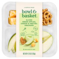 Bowl & Basket Sliced Green Apples, Cheese & Pretzel Snackers, 4.75 oz, 4.75 Ounce