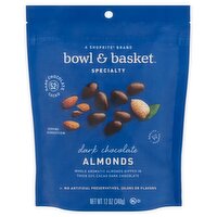 Bowl & Basket Specialty Dark Chocolate Almonds, 12 oz, 12 Ounce