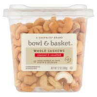 Bowl & Basket Roasted & Unsalted Whole Cashews, 12 oz