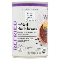 Wholesome Pantry Organic Refried Black Beans, 16 oz, 16 Ounce