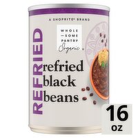 Wholesome Pantry Organic Refried Black Beans, 16 oz, 16 Ounce