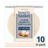 Bowl & Basket 10 Inches Flour Burrito Tortillas, 10 count, 25 oz