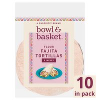 Bowl & Basket 8 Inches Flour Fajita Tortillas, 10 count, 14.58 oz, 14.58 Ounce