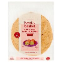 Bowl & Basket 10 Inches Sun Dried Tomato Wraps, 6 count, 15 oz, 15 Ounce