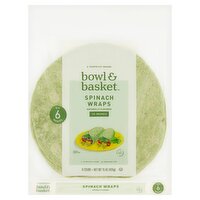 Bowl & Basket Spinach Wraps, 10 inches, 6 count, 15 oz, 15 Ounce