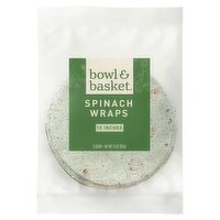 Bowl & Basket 10 Inches Spinach Wraps, 6 count, 15 oz, 15 Ounce