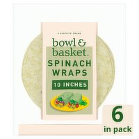 Bowl & Basket Spinach Wraps, 10 inches, 6 count, 15 oz