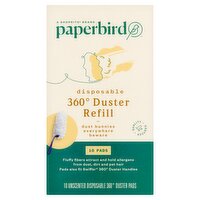 Paperbird Disposable 360° Duster Refill Unscented, 10 count, 10 Each