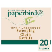 Paperbird Dry Unscented Sweeping Cloth Refills, 20 count