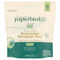 Paperbird Fresh Scent Dishwasher Detergent Pacs, 18 count, 8 oz, 8 Ounce