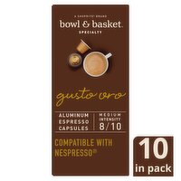 Bowl & Basket Specialty Gusto Oro Aluminum Espresso Capsules, 0.194 oz, 10 count