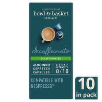 Bowl & Basket Specialty Decaffeinated Aluminum Espresso Capsules, 0.194 oz, 10 count