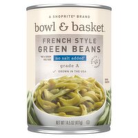 Bowl & Basket No Salt Added French Style Green Beans, 14.5 oz, 14.5 Ounce