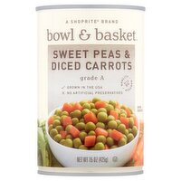 Bowl & Basket Sweet Peas & Diced Carrots, 15 oz