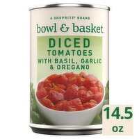 Bowl & Basket Diced Tomatoes with Basil, Garlic & Oregano, 14.5 oz, 14.5 Ounce