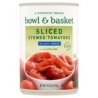 Bowl & Basket No Salt Added Sliced Stewed Tomatoes, 14.5 oz