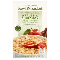 Bowl & Basket Apples & Cinnamon Instant Oatmeal, 1.23 oz, 10 count, 12.35 Ounce