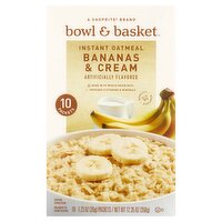 Bowl & Basket Bananas & Cream Instant Oatmeal, 1.23 oz, 10 count, 12.35 Ounce