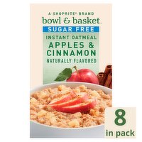 Bowl & Basket Apples & Cinnamon Instant Oatmeal, 0.98 oz, 8 count, 7.9 Ounce