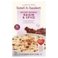 Bowl & Basket Raisin & Spice Instant Oatmeal, 1.51 oz, 10 count, 15.1 Ounce