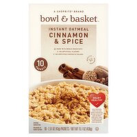 Bowl & Basket Cinnamon & Spice Instant Oatmeal, 10 count, 1.51 oz, 15.1 Ounce