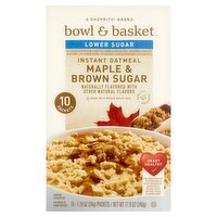 Bowl & Basket Lower Sugar Maple & Brown Sugar Instant Oatmeal, 1.19 oz, 10 count