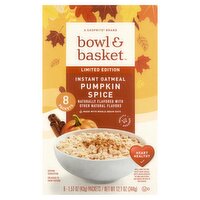 Bowl & Basket Pumpkin Spice Instant Oatmeal Limited Edition, 1.51 oz, 8 count, 1.51 Ounce