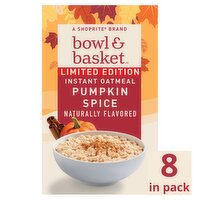 Bowl & Basket Pumpkin Spice Instant Oatmeal Limited Edition, 1.51 oz, 8 count, 1.5 Ounce