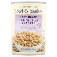 Bowl & Basket Navy Beans, Habichuelas Blancas, 15 oz, 15 Ounce