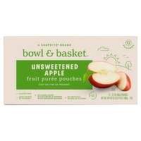 Bowl & Basket Unsweetened Apple Fruit Purée Pouches, 3.2 oz, 12 count, 38.4 Ounce