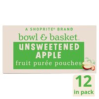 Bowl & Basket Unsweetened Apple Fruit Purée Pouches, 3.2 oz, 12 count