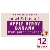 Bowl & Basket Apple Berry Banana Fruit Purée Pouches, 3.2 oz, 12 count, 38.4 Ounce