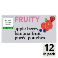 Wholesome Pantry Organic Fruity Apple Berry Banana Fruit Purée Pouches, 3.2 oz, 12 count