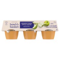 Bowl & Basket Unsweetened Apple Sauce, 4 oz, 6 count, 24 Ounce