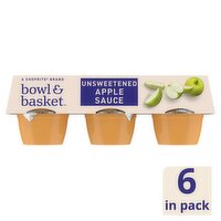 Bowl & Basket Unsweetened Apple Sauce, 4 oz, 6 count