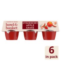Bowl & Basket Strawberry Apple Sauce, 4 oz, 6 count, 24 Ounce