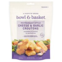 Bowl & Basket Restaurant Style Cheese & Garlic Croutons, 5 oz