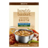 Bowl & Basket Reduced Sodium Fat Free Chicken Broth, 48 oz