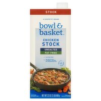 Bowl & Basket Unsalted Fat Free Chicken Stock, 32 oz