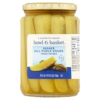 Bowl & Basket Kosher Dill Pickle Spears, 24 fl oz, 24 Fluid ounce