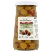 Bowl & Basket Spanish Stuffed Manzanilla Olives with Minced Pimiento, 5.75 oz, 5.75 Ounce