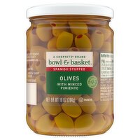 Bowl & Basket Spanish Stuffed Olives with Minced Pimiento, 10 oz