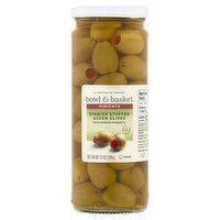 Bowl & Basket Spanish Stuffed Queen Olives with Minced Pimiento, 10 oz, 10 Ounce