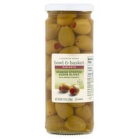 Bowl & Basket Spanish Stuffed Queen Olives with Minced Pimiento, 10 oz, 10 Ounce